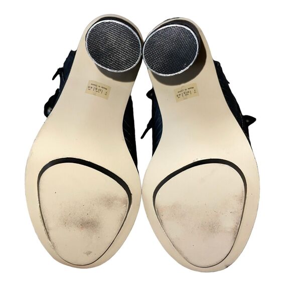 Nasty Gal Black Leather Heels Lace Up Snakeskin Dark Romantic - Picture 7 of 9